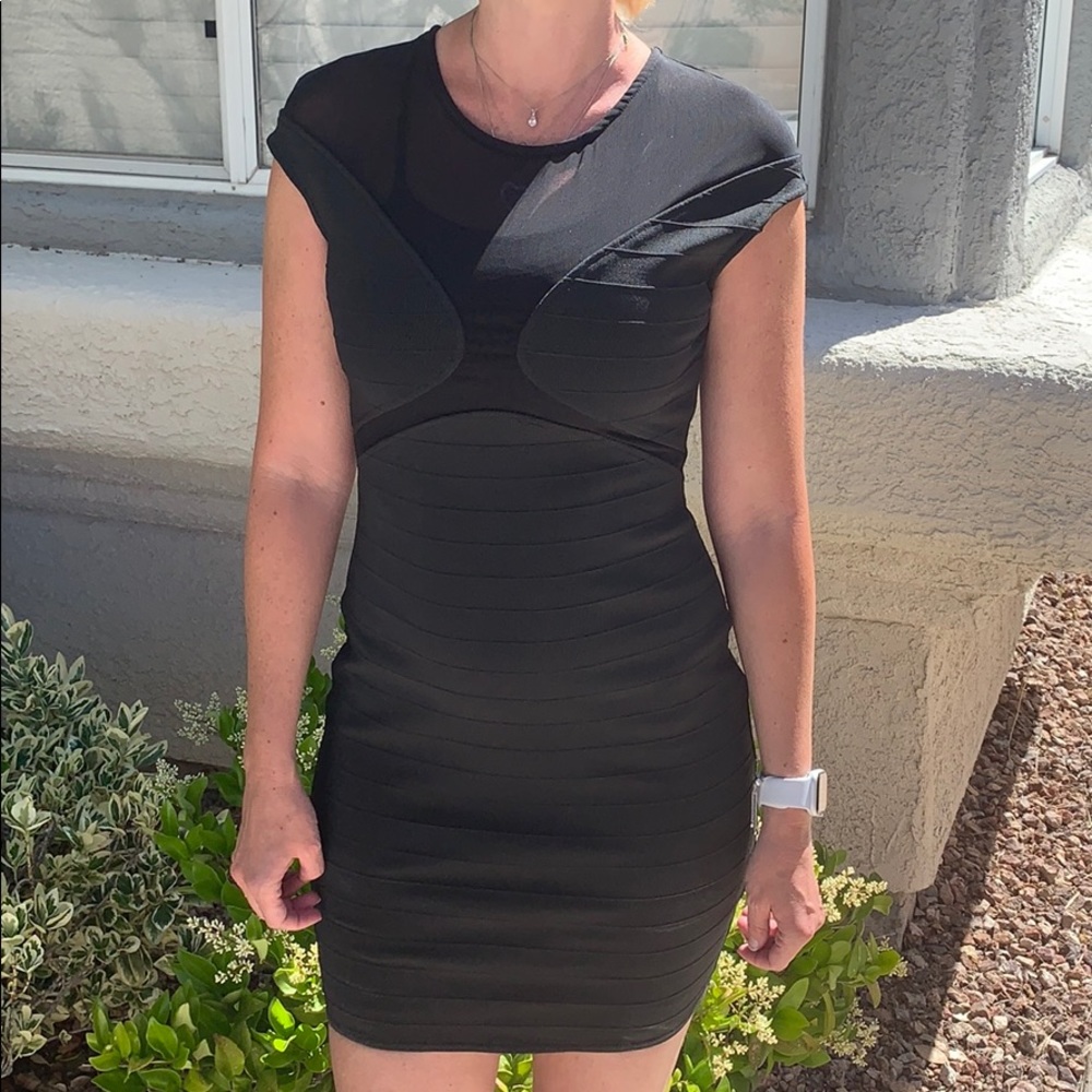 Black Bandeau Dress with Sleeve